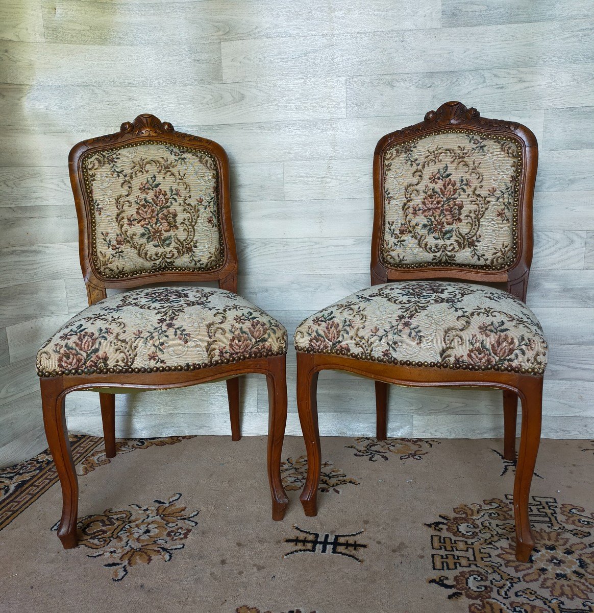 Paire De Chaises De Chambre Style Louis XV (fauteuils, Sieges)