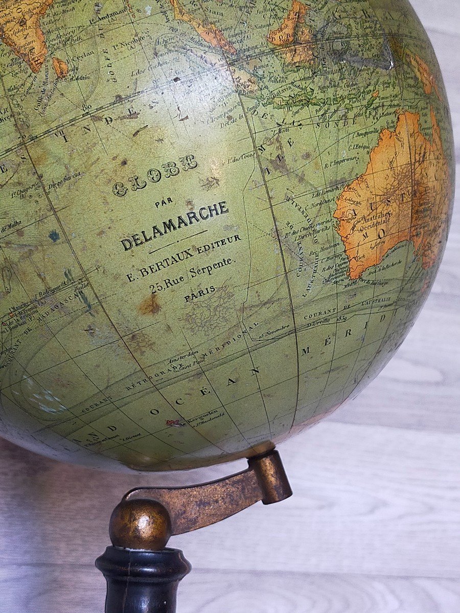 19th Century Delamarche Terrestrial Globe-photo-4