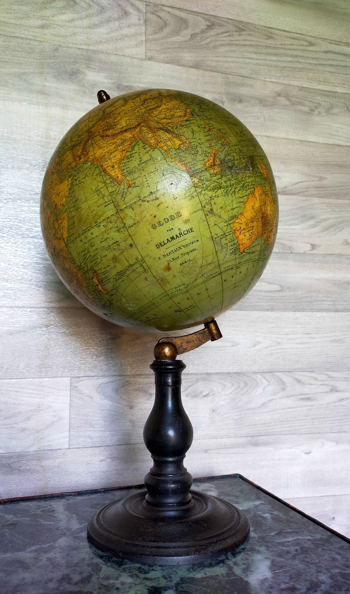 19th Century Delamarche Terrestrial Globe