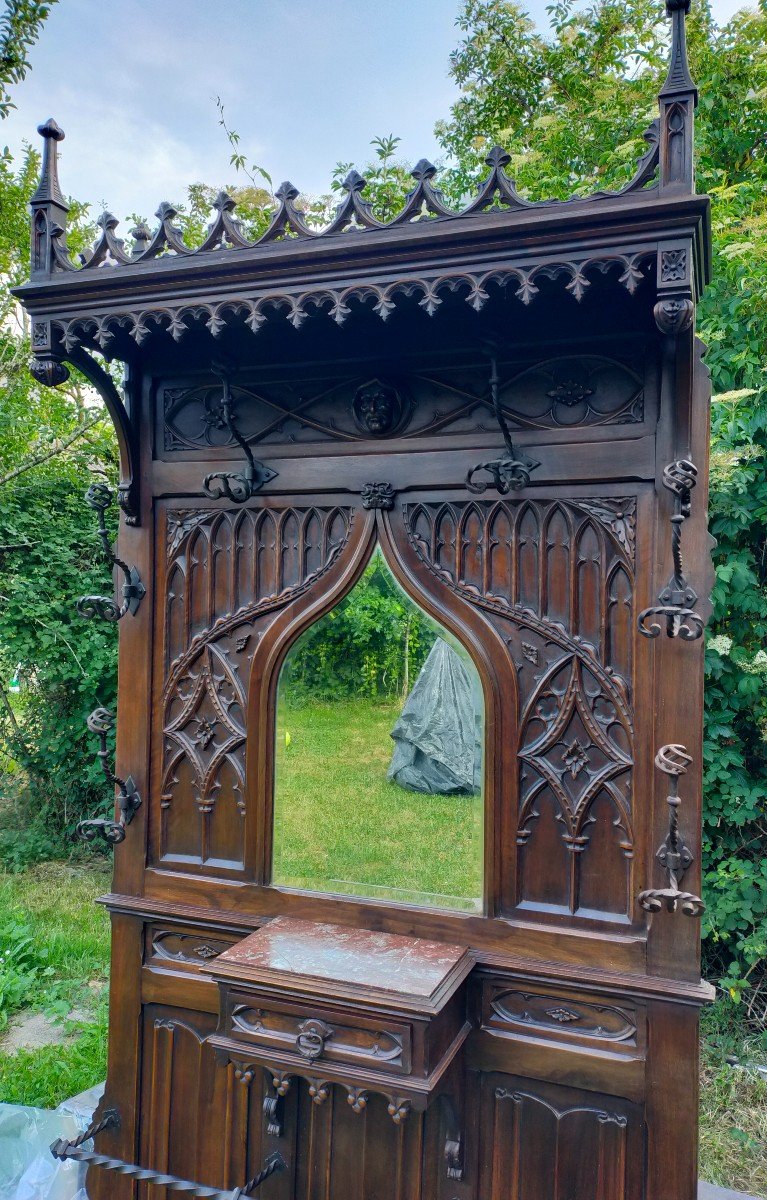 Large Neo Gothic Coat Rack (neogothic)-photo-3