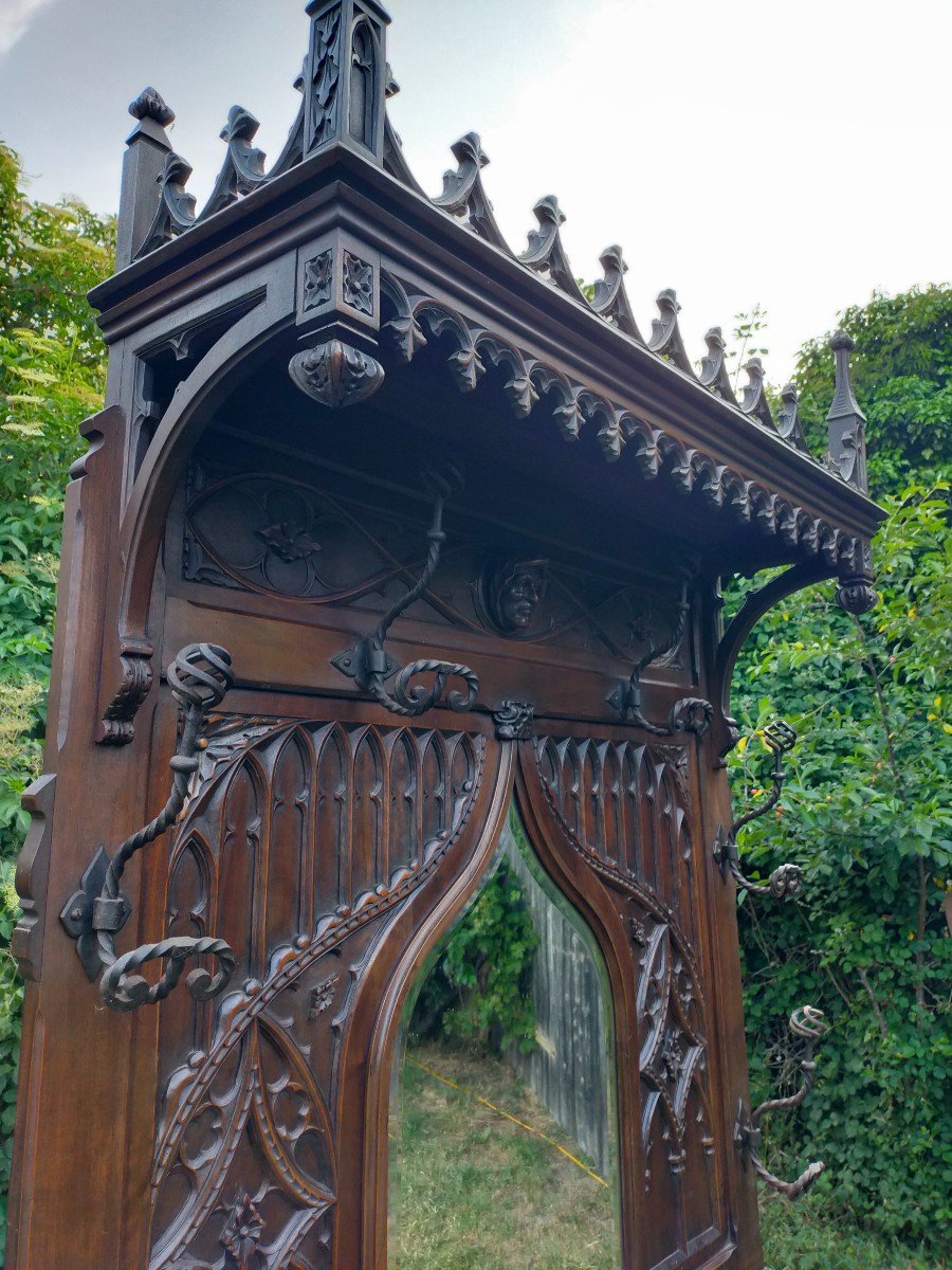 Large Neo Gothic Coat Rack (neogothic)-photo-4