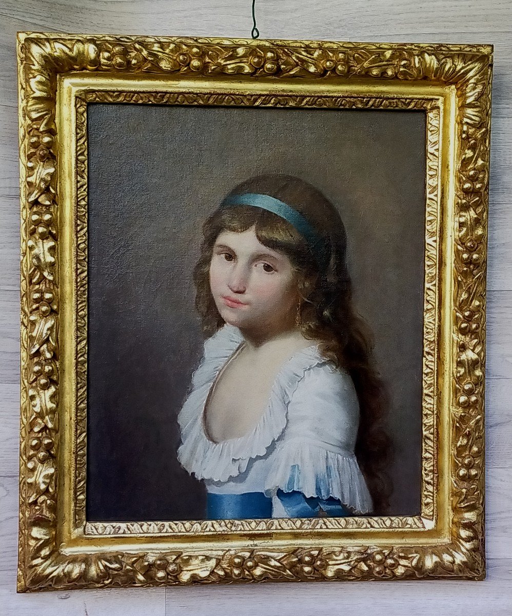 Portrait De Jeune Fille Au Ruban Bleu -photo-2