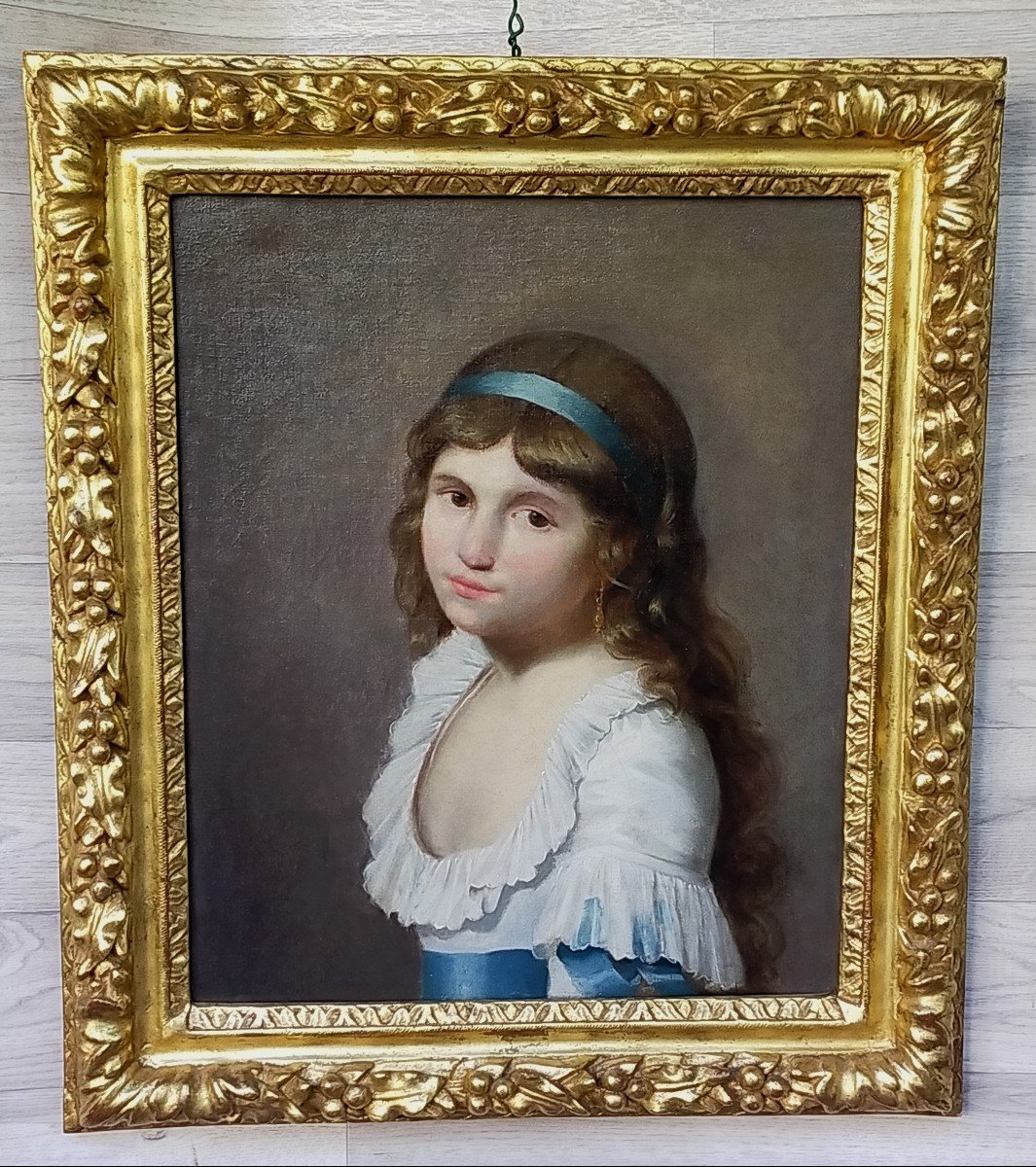 Portrait De Jeune Fille Au Ruban Bleu 