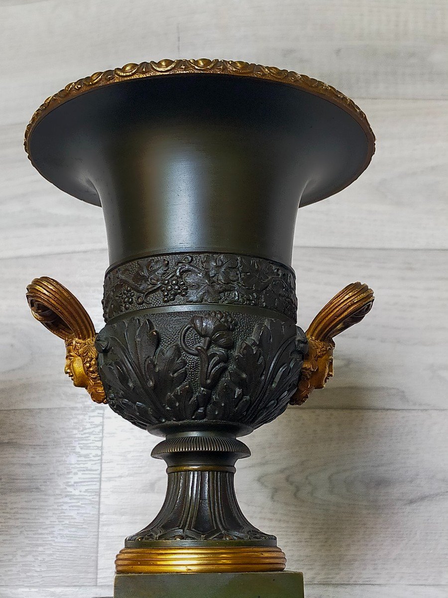 Paire De Cassolettes Vases Medicis En Bronze  -photo-4