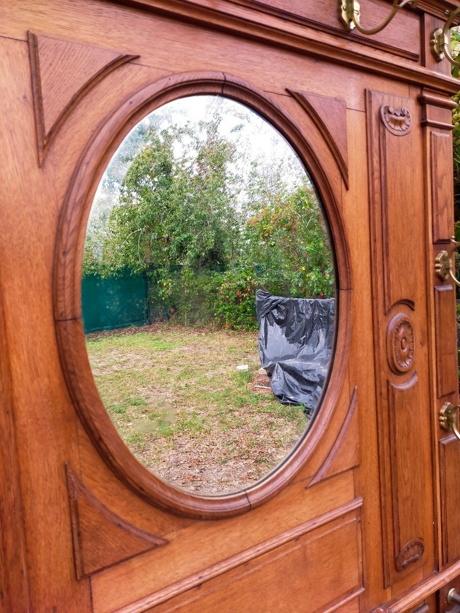 Large Castle Cloakroom Coat Rack Bronze And Beveled Mirror-photo-3