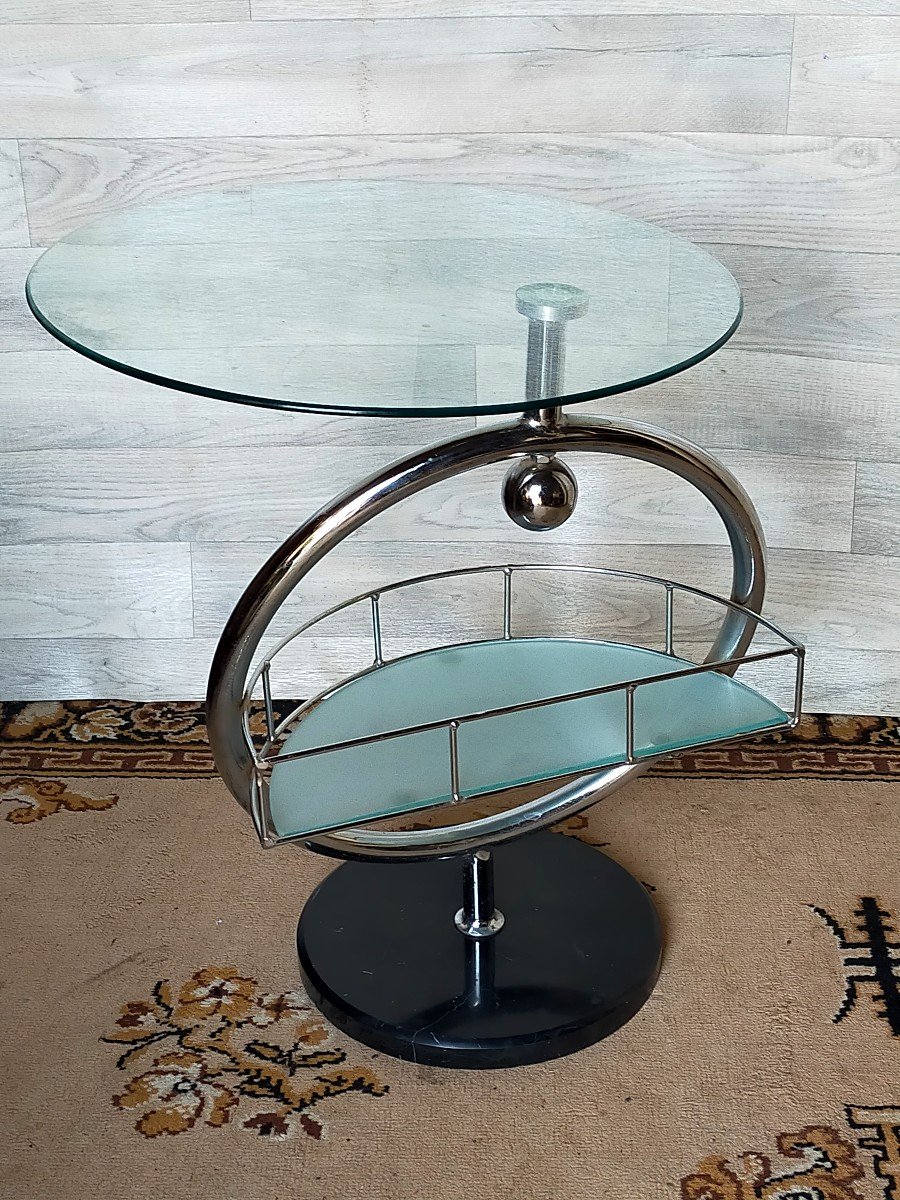 Table Bar 1950 M&eacute;tal Chrom&eacute; -photo-2