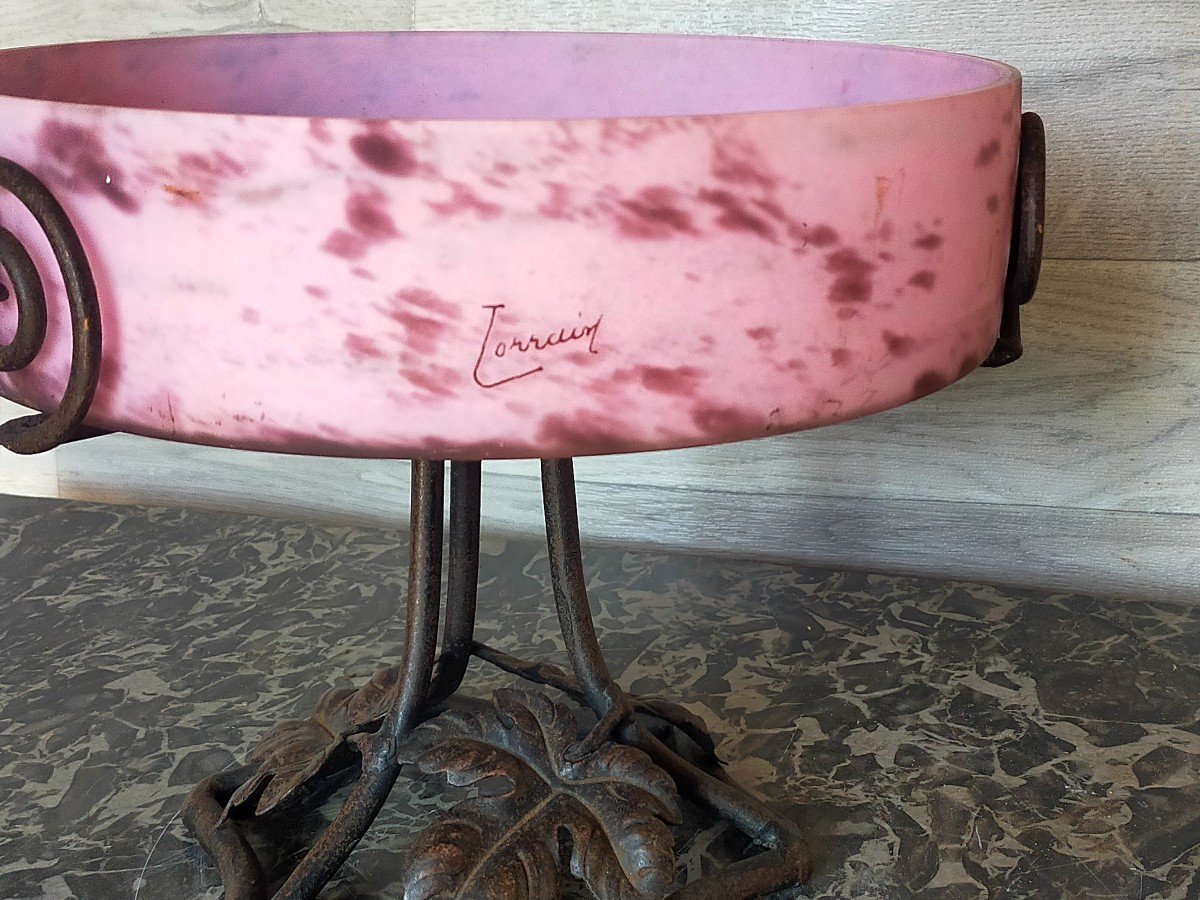 Coupe Art Déco Pate De Verre Lorrain  (verrerie Belle étoile Daum Et Compagnie Croismare). -photo-2