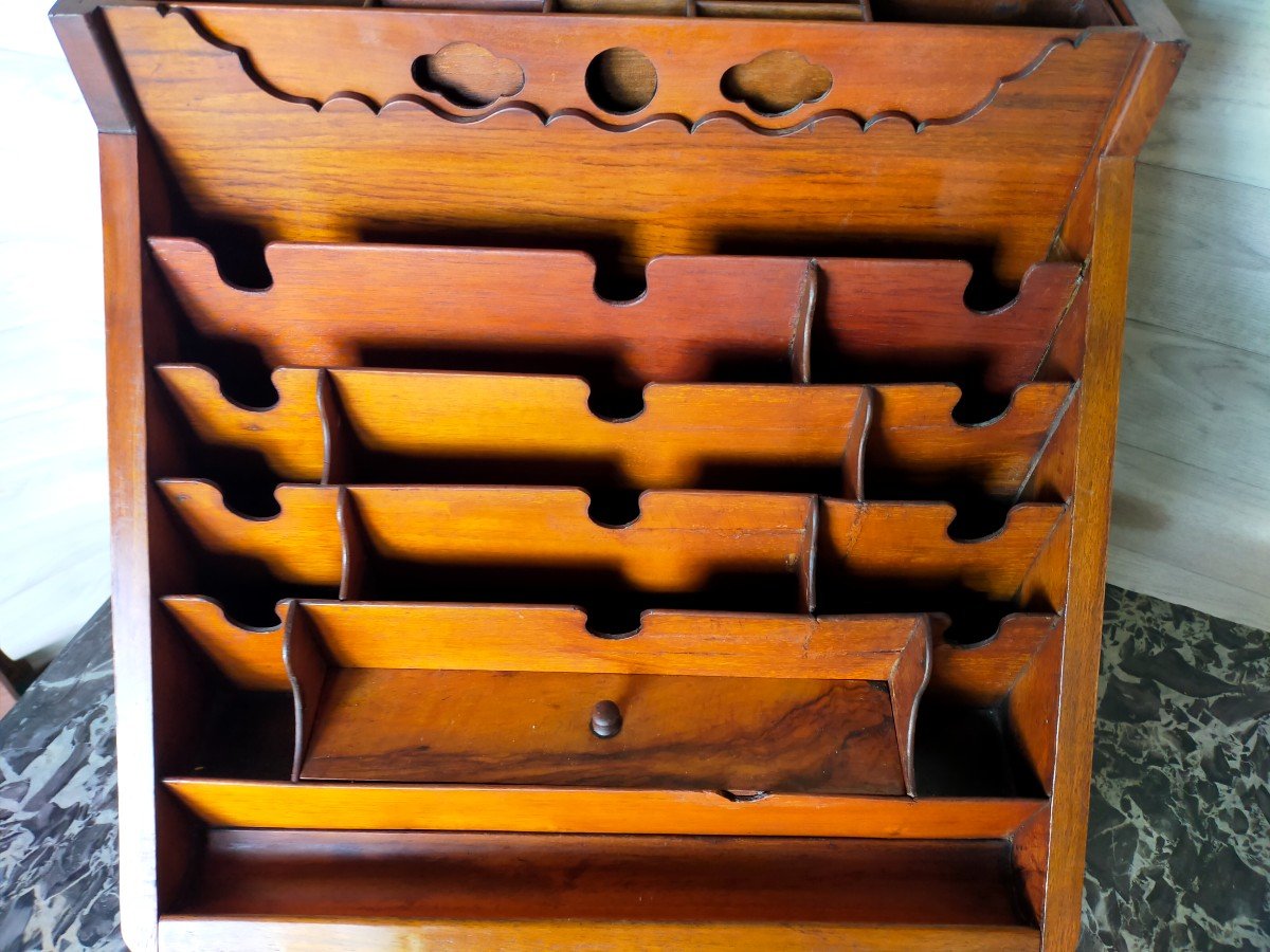Louis Philippe Office Mail Rack In Walnut -photo-1