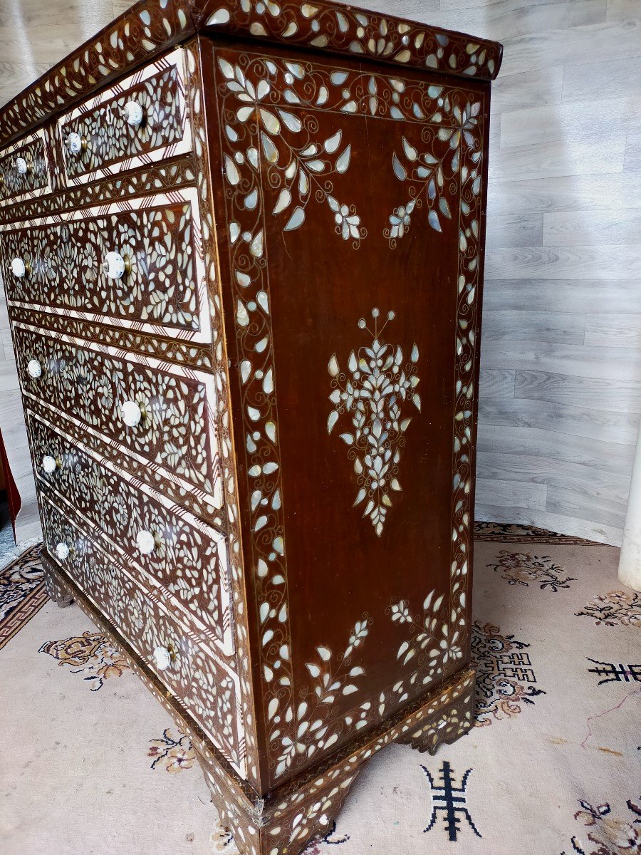 Syria Commode In Ivory Marquetry, Mother-of-pearl And Bone -photo-2