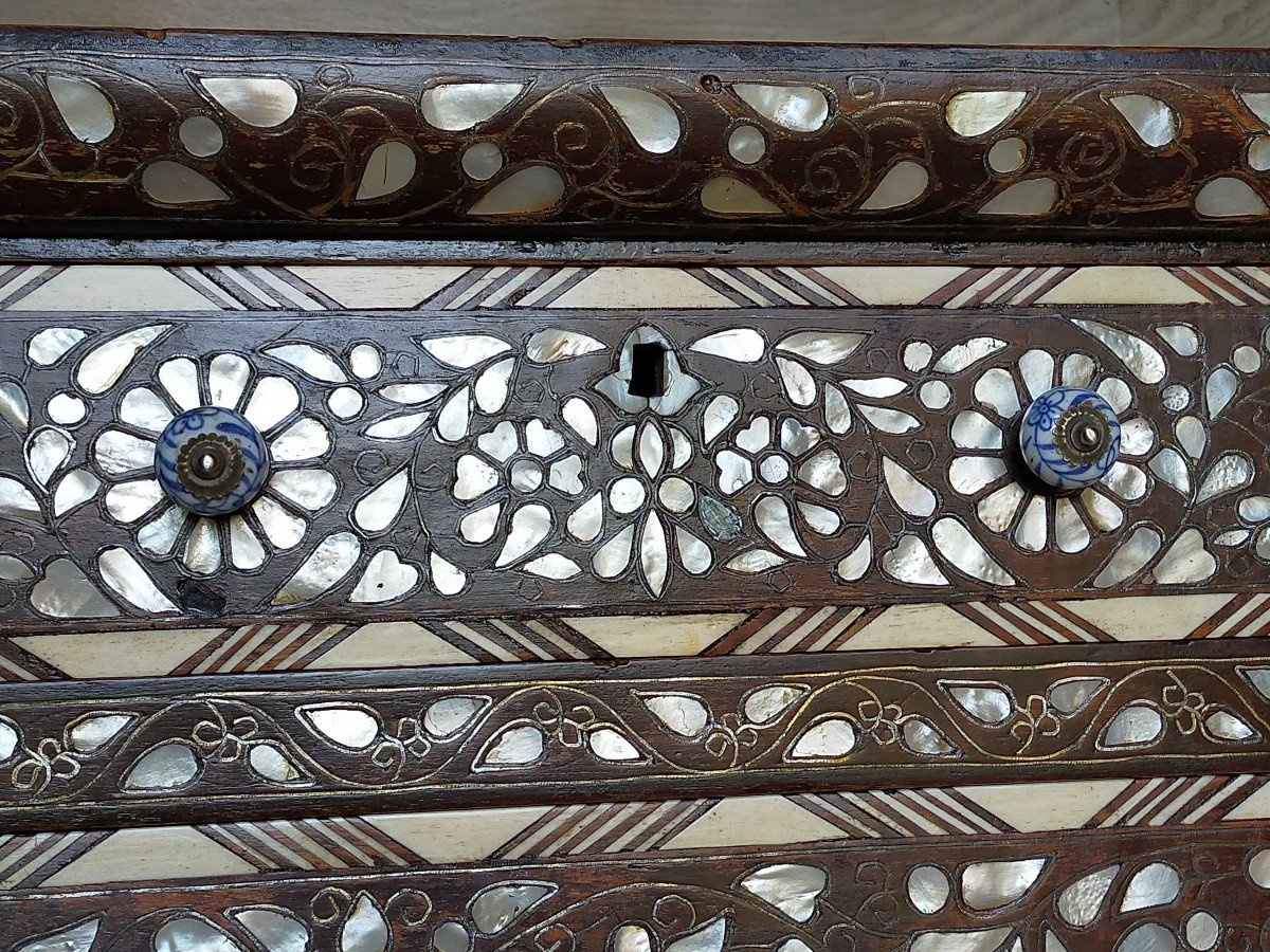 Syria Commode In Ivory Marquetry, Mother-of-pearl And Bone -photo-2