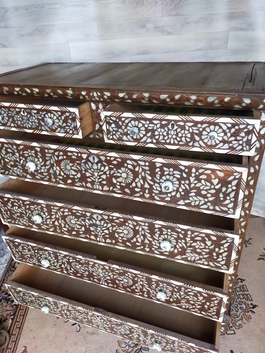 Syria Commode In Ivory Marquetry, Mother-of-pearl And Bone -photo-6