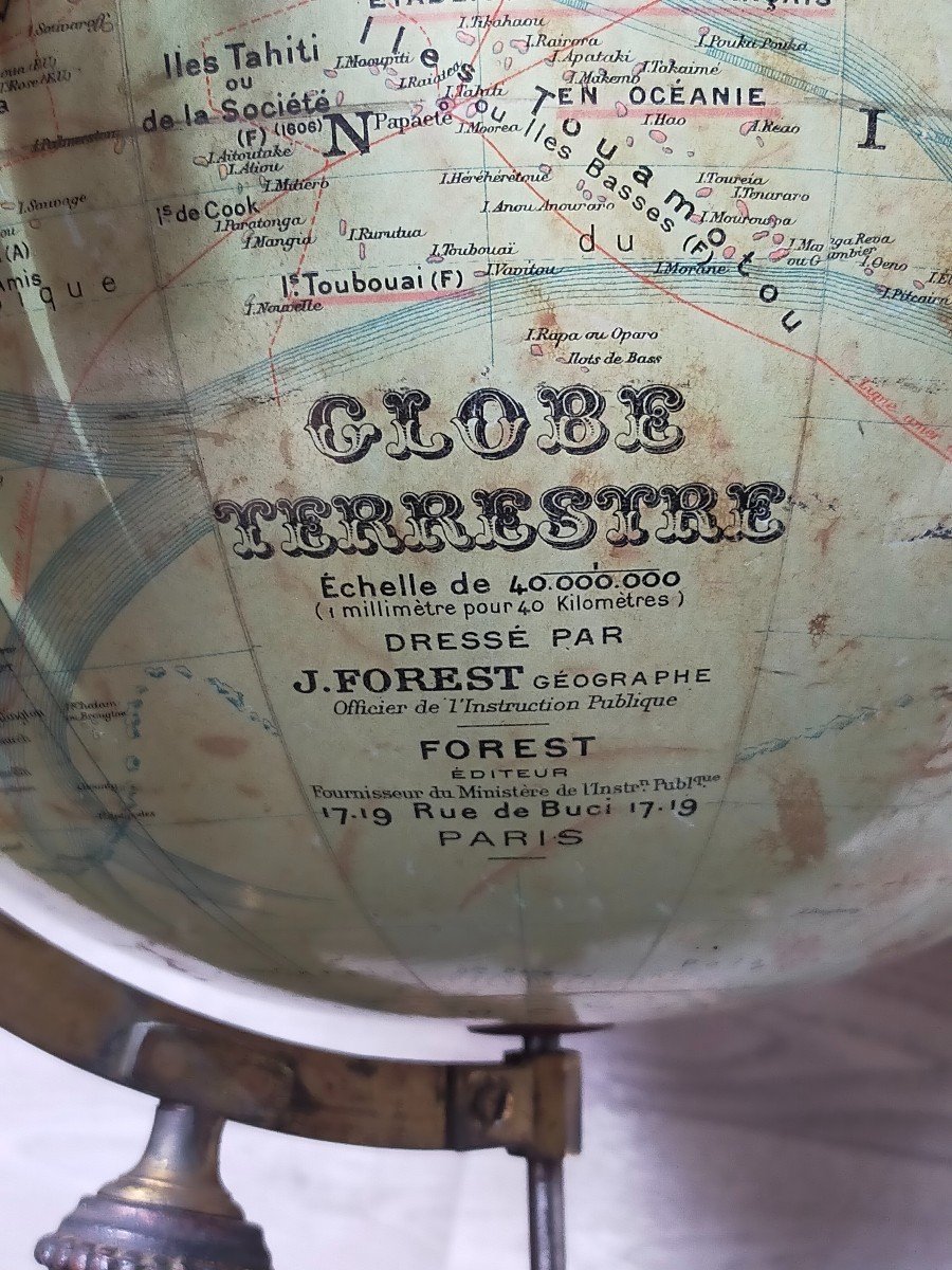 Globe Terrestre J Forest Napoleon III Mappemonde -photo-4