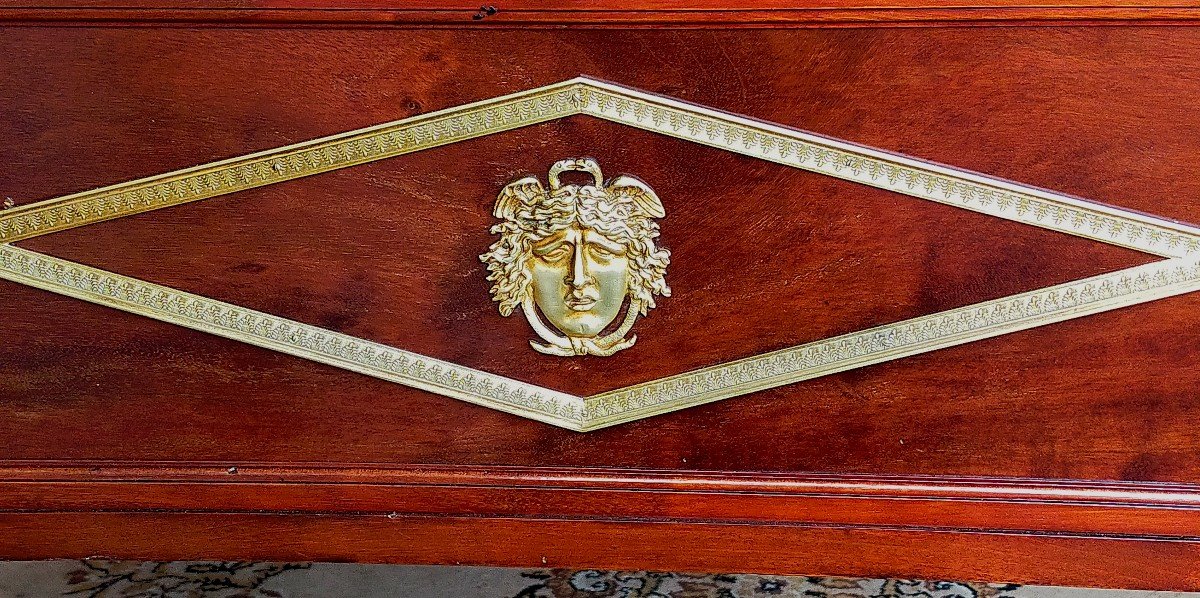 Bureau Plat Empire Acajou Et Bronze Dor&eacute;-photo-4