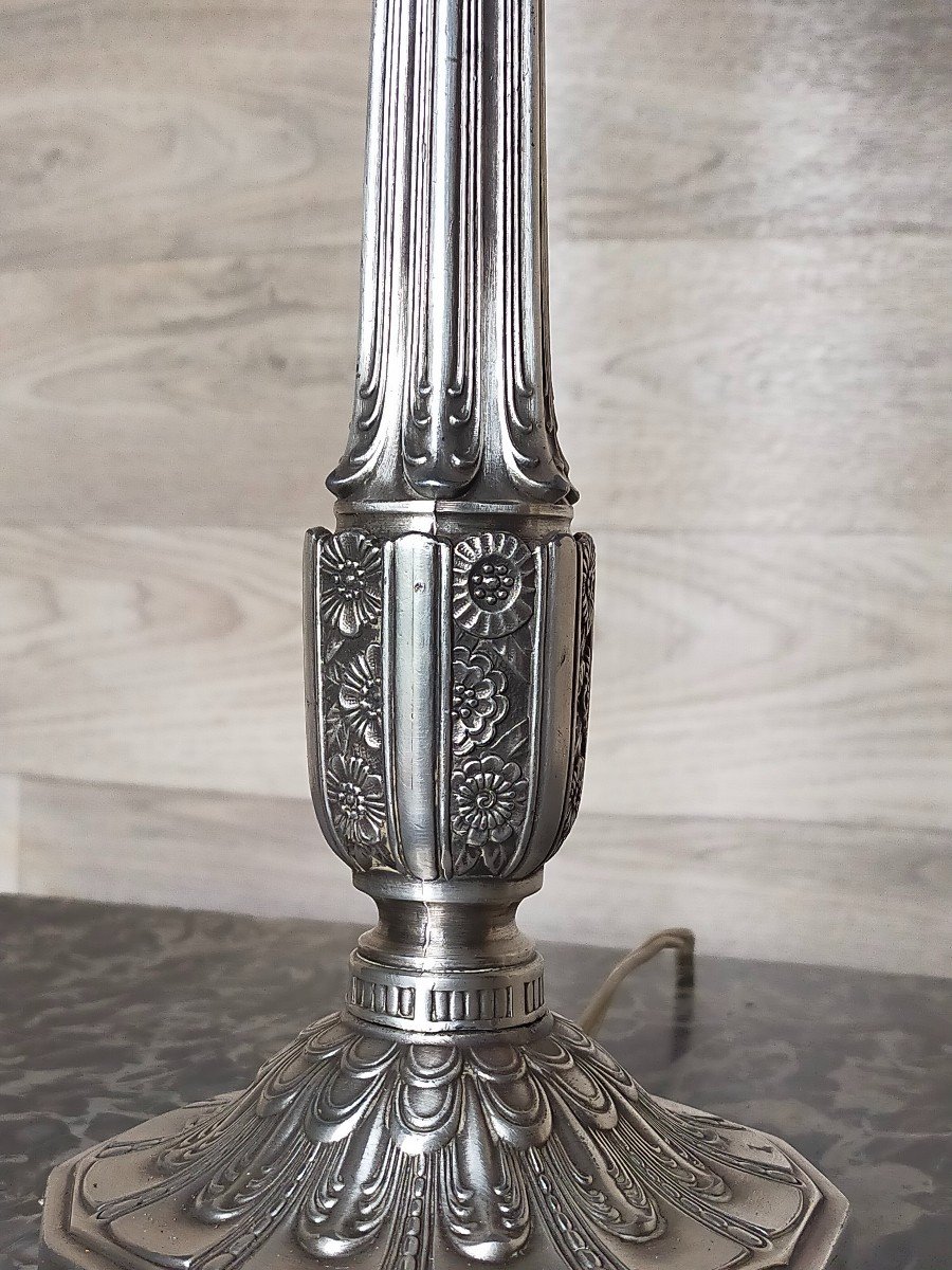 Lampe Art D&eacute;co Bronze Argent&eacute; -photo-3