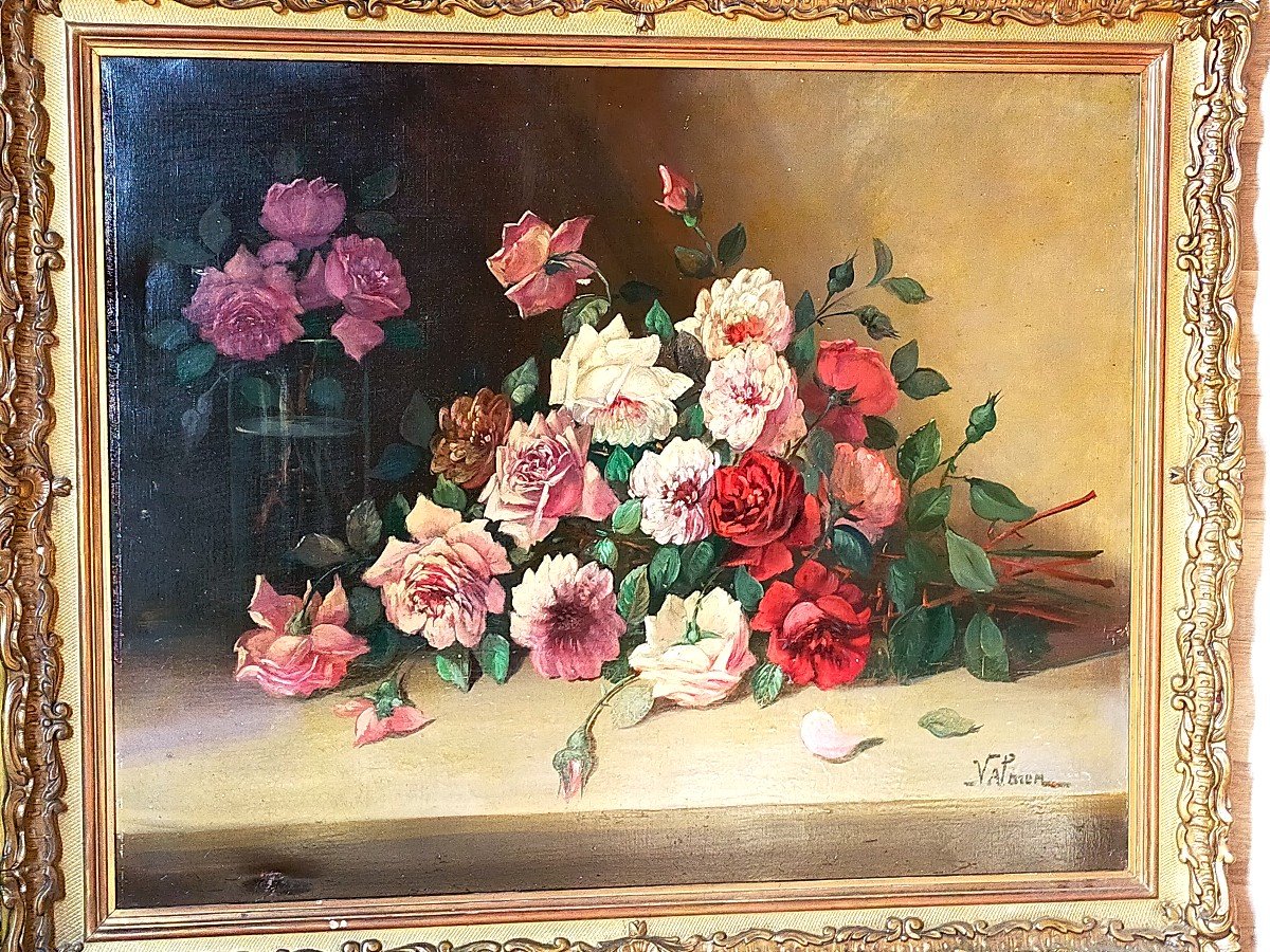 Eugene Henry Cauchois The Bouquet Of Roses 