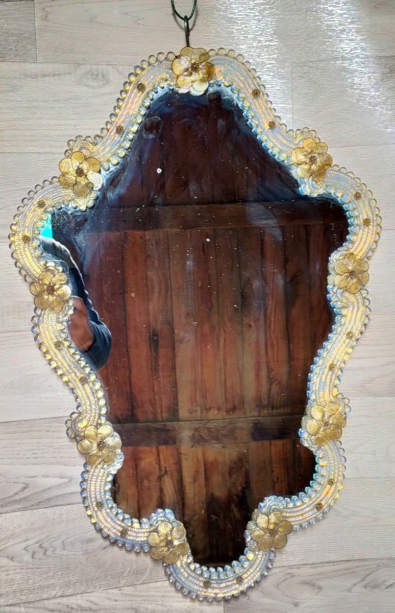 Miroir Murano Italie En Verre Soufflé -photo-2