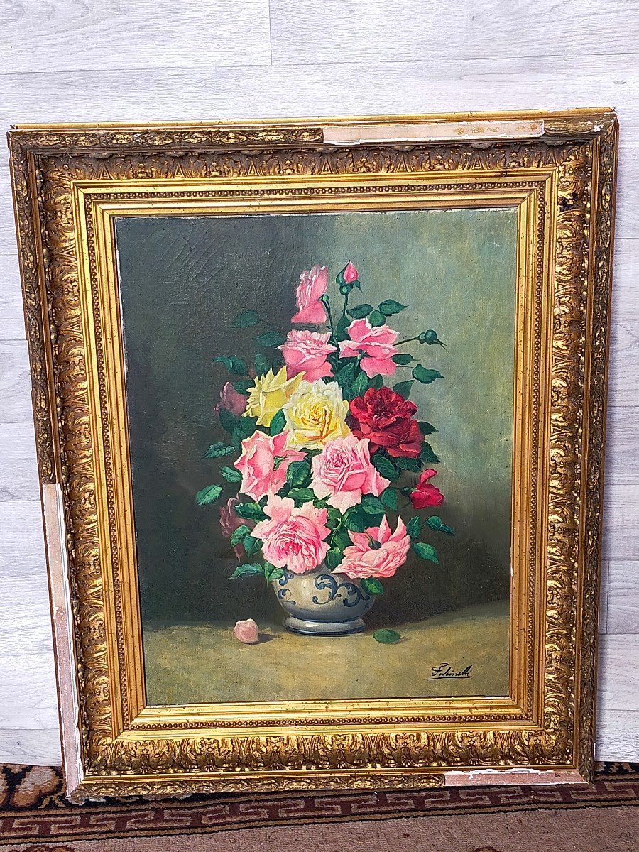 Marcel Falcinelli (1900-1980) The Bouquet Of Roses -photo-2