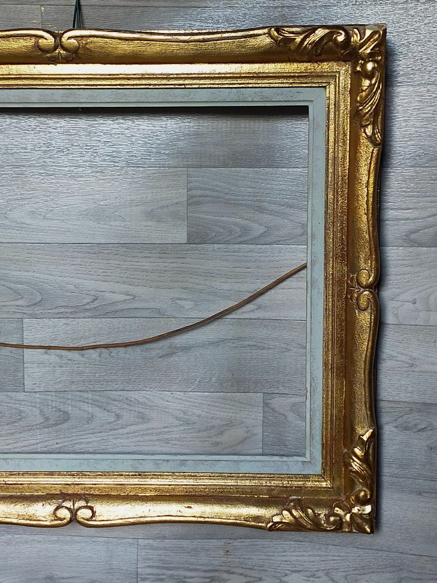 12p Golden Wood Frame For Table 61.5cm X 46.2 Cm Montparnasse Style -photo-3