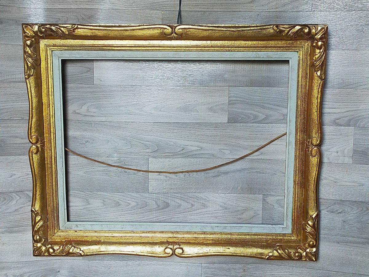 12p Golden Wood Frame For Table 61.5cm X 46.2 Cm Montparnasse Style 