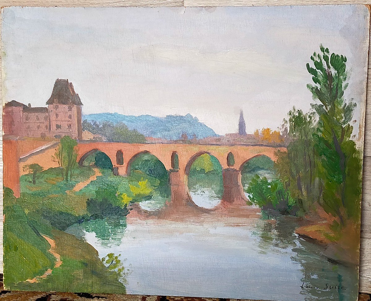 Louis Suire 1899-1987 Le Tarn Montauban le pont vieux et le musée ingres  (ile de ré ,cognac)