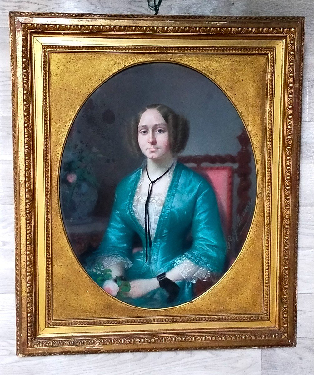 Portrait d&#039;Une Jeune Femme A La Robe Madamme Guillaume-photo-4