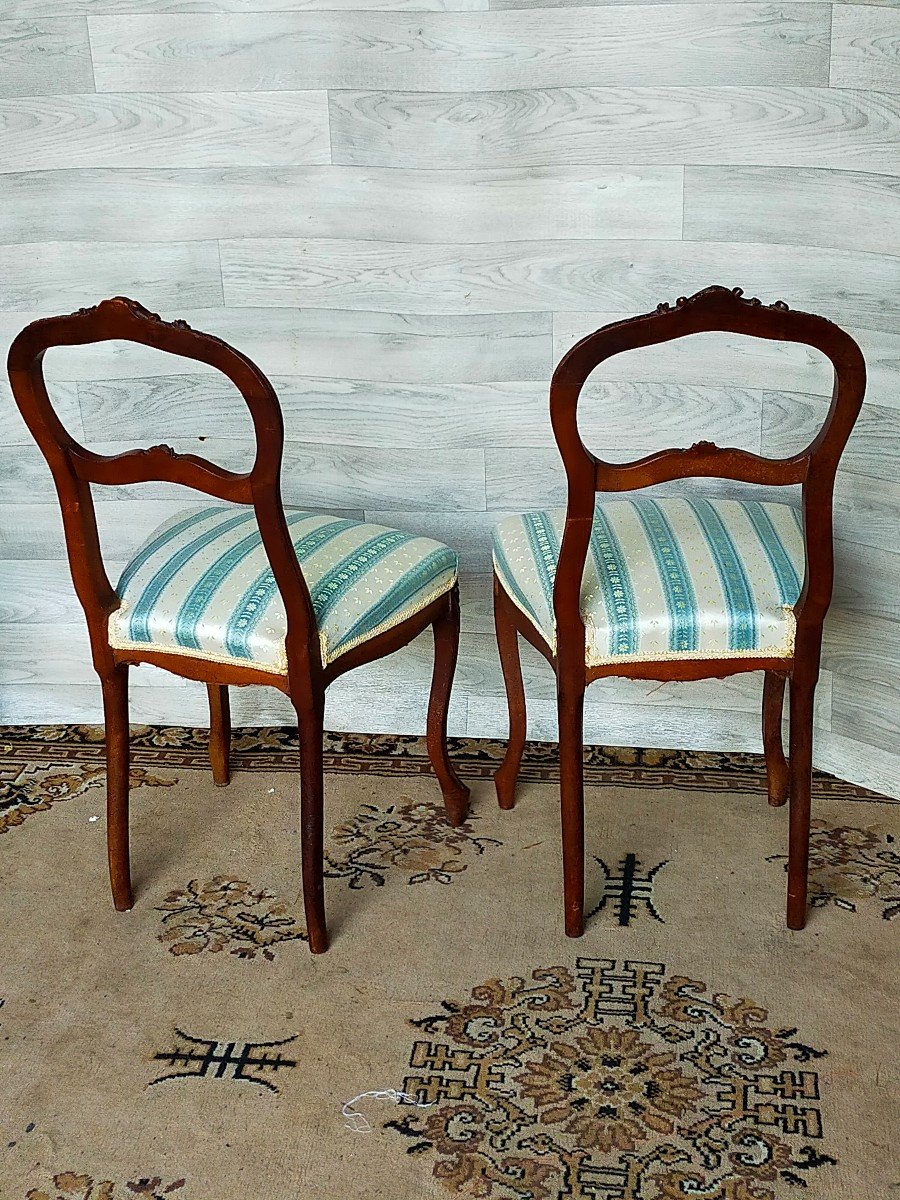 Paire De Chaises De Chambre Louis XV Noyer -photo-2