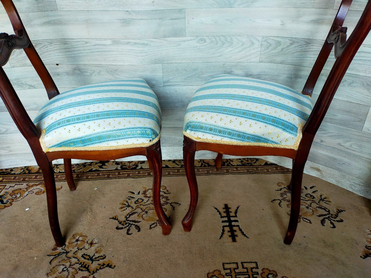 Paire De Chaises De Chambre Louis XV Noyer -photo-1
