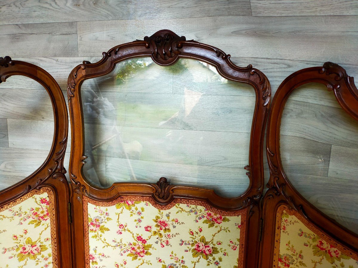 Paravent Style Louis XV En Noyer &eacute;cran-photo-2
