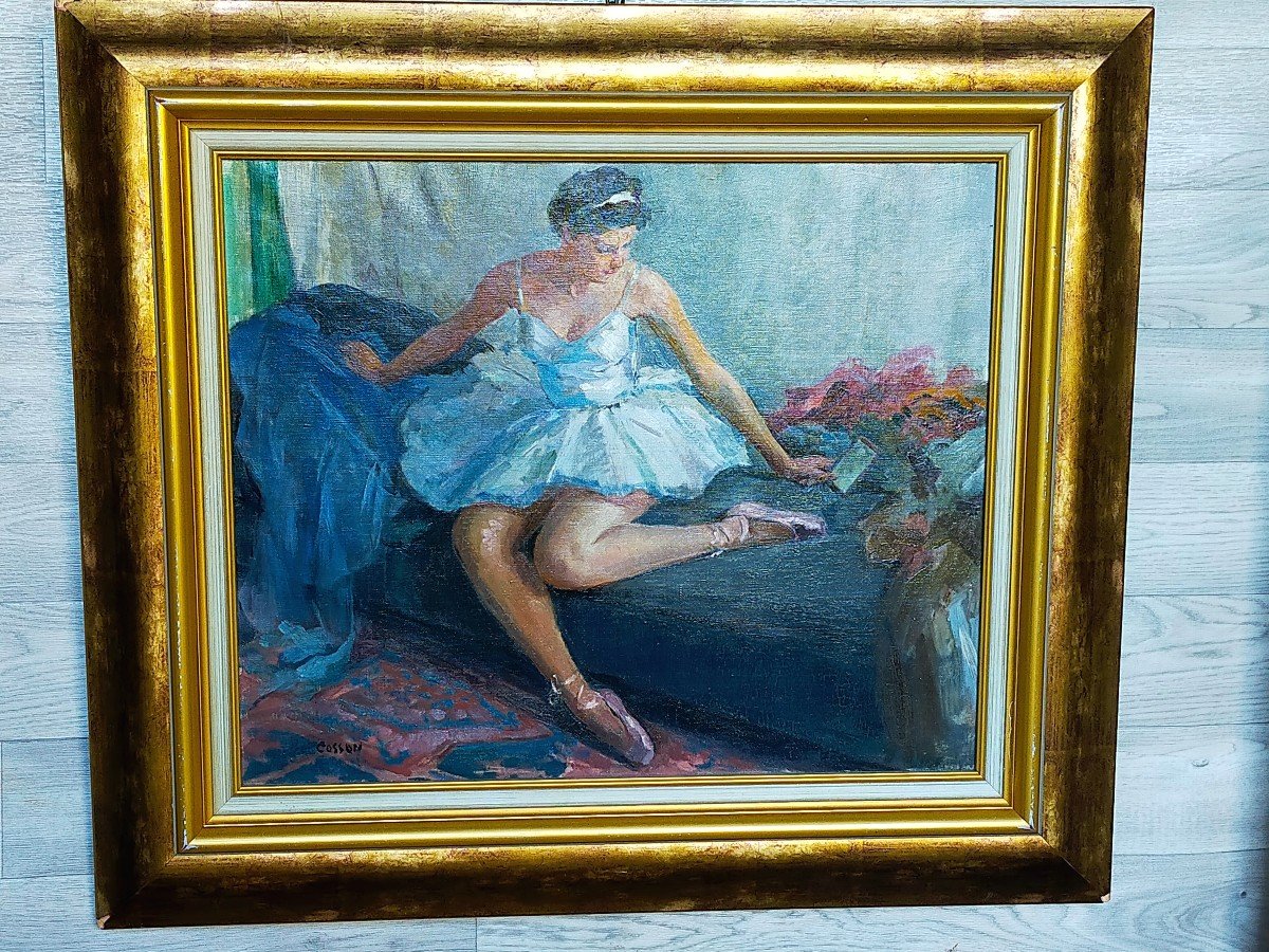 Marcel Cosson (1878-1956) La Ballerine Dans Sa Loge 
