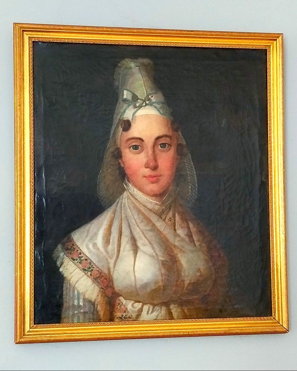 Portrait De Femme A La Coiffe Appartient A Morin Ainé 