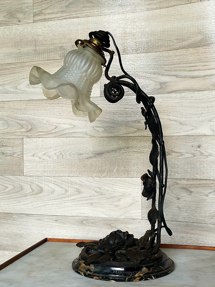 Albert Marionnet ( 1852-1910 ) Lampe Art Déco -photo-1