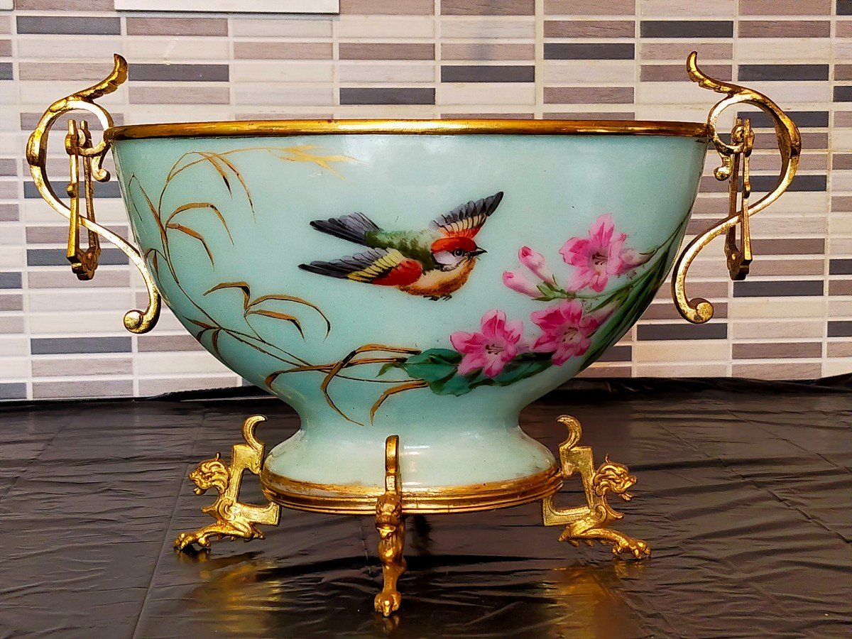 Opaline Cup From Saint Louis Bronze Mount -photo-1