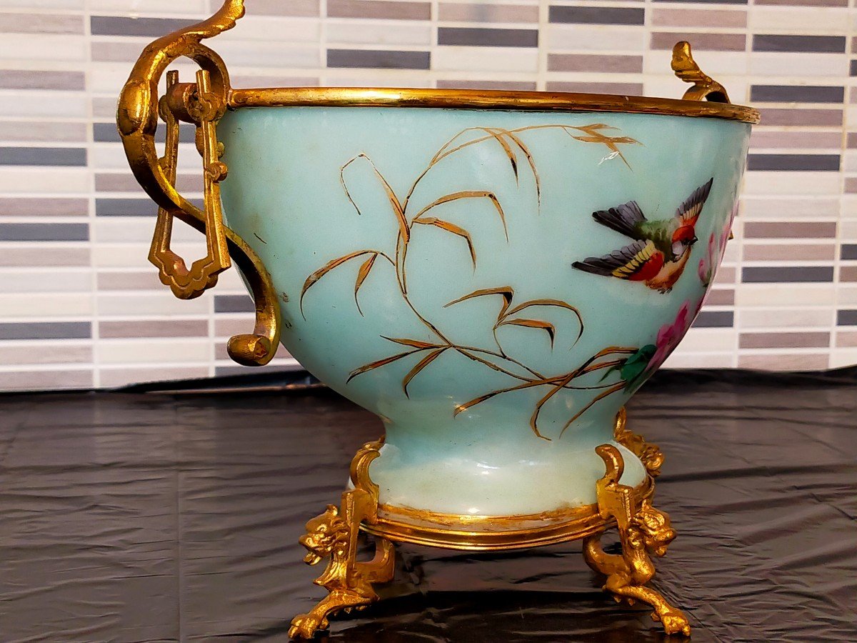 Opaline Cup From Saint Louis Bronze Mount -photo-2