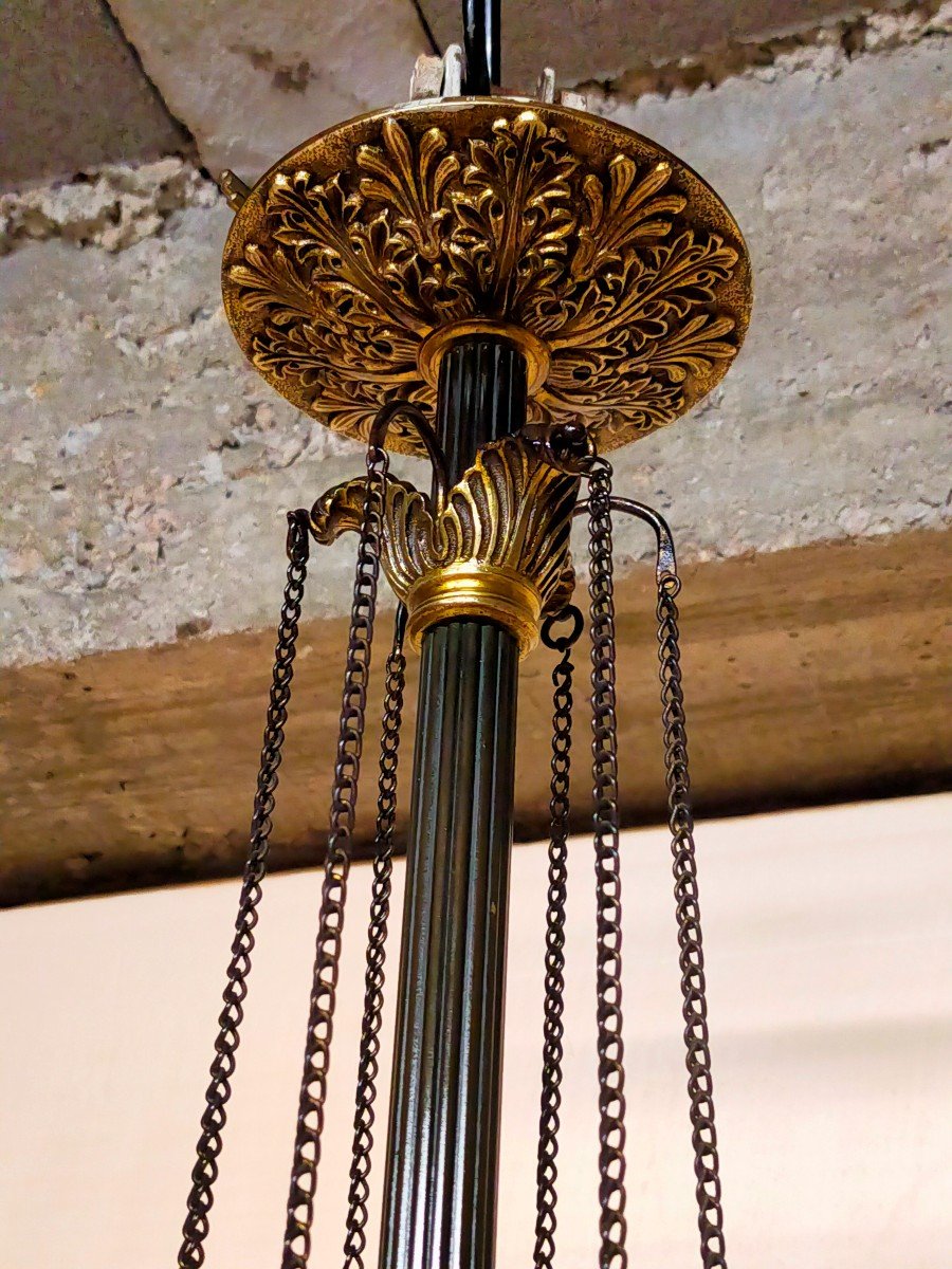 Empire Chandelier With Golden Bronze Eagle Heads-photo-4
