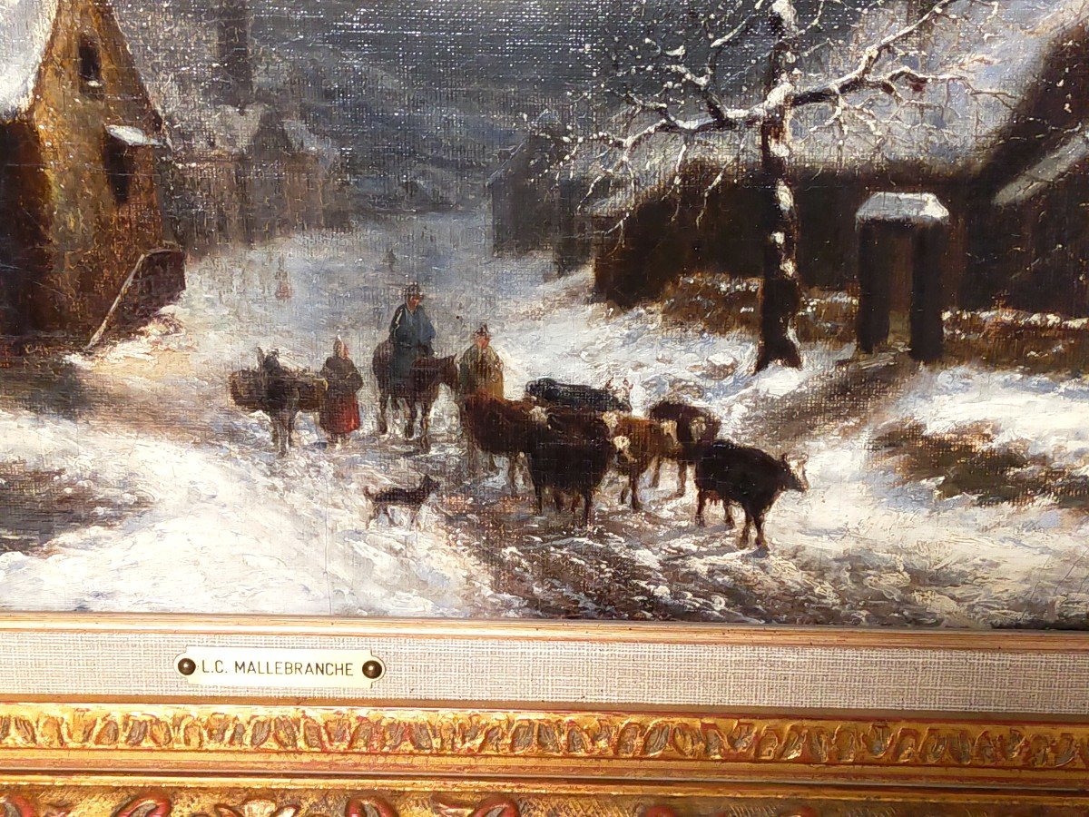 Jean Claude Malbranche 1790/1838 Snowy Landscape-photo-3