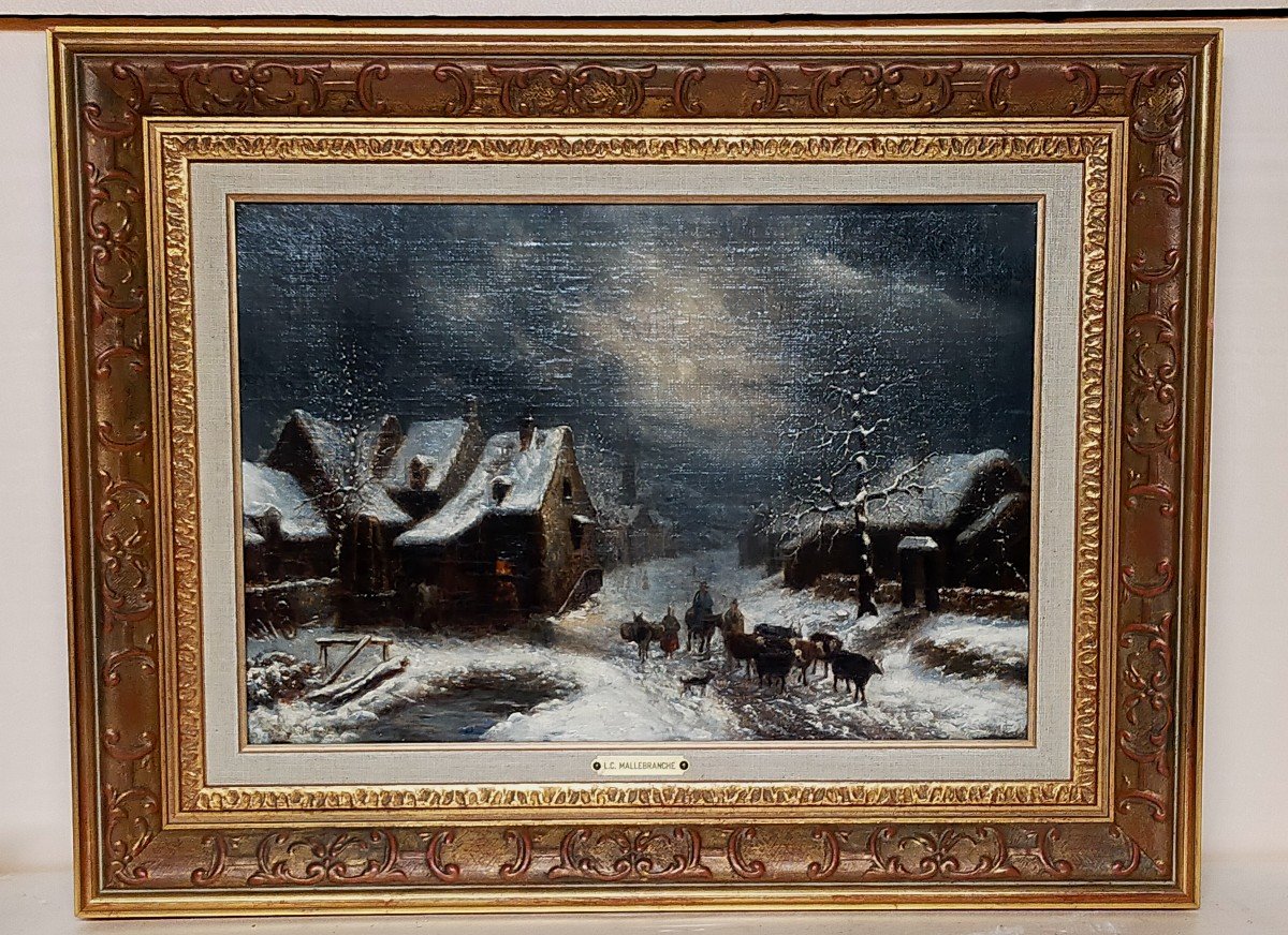 Jean Claude Malbranche 1790/1838 Snowy Landscape-photo-2