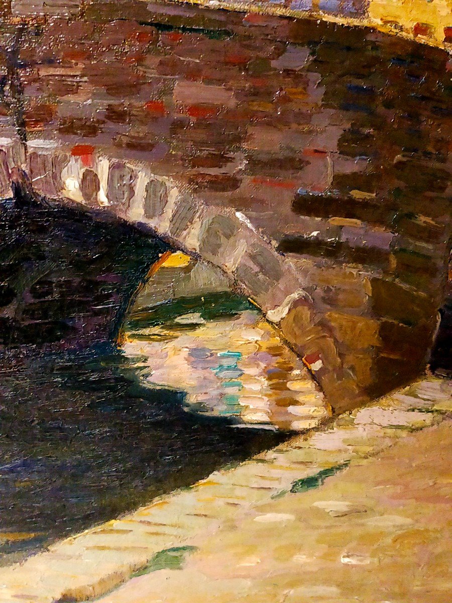 Pierre Gaston Rigaud 1874/1939 The Bridge In Bruges In 1912-photo-2