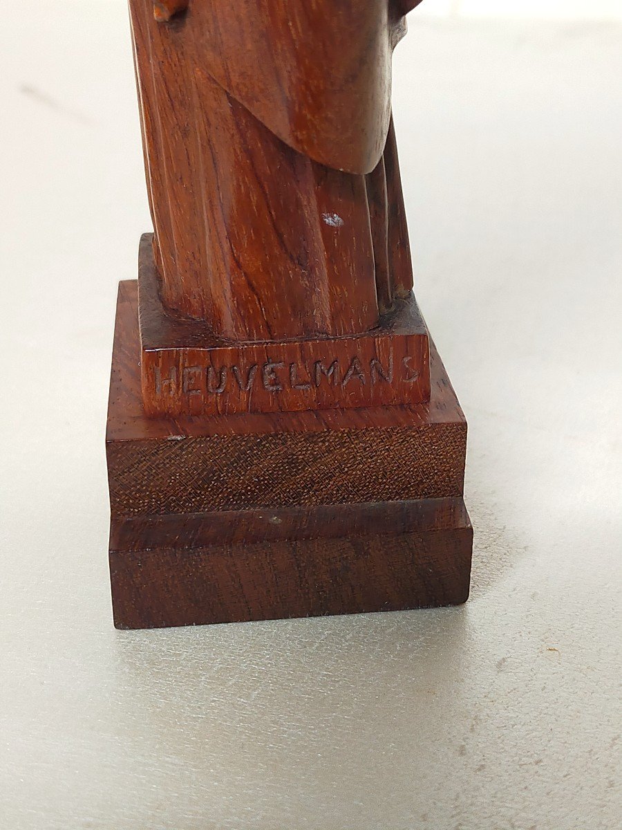 Lucienne Heuvelmans Chryselephantine Sculpture Virgin And Child Wood And Ivory Art Deco -photo-1