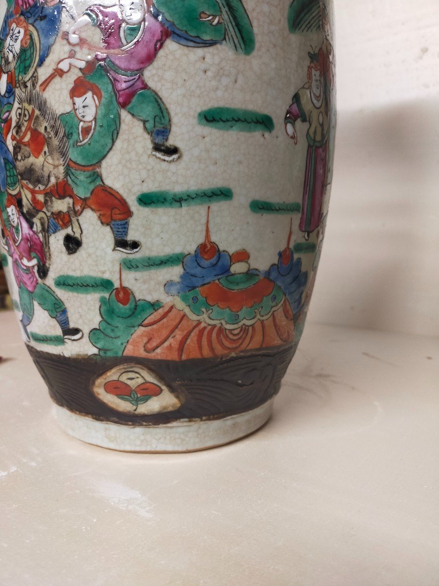 Paire De Vase En Porcelaine De Nankin  Canton Chine XIXème -photo-4