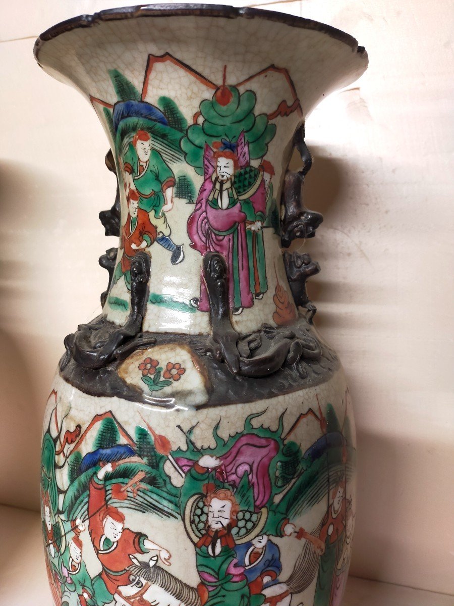 Paire De Vase En Porcelaine De Nankin  Canton Chine XIXème -photo-6