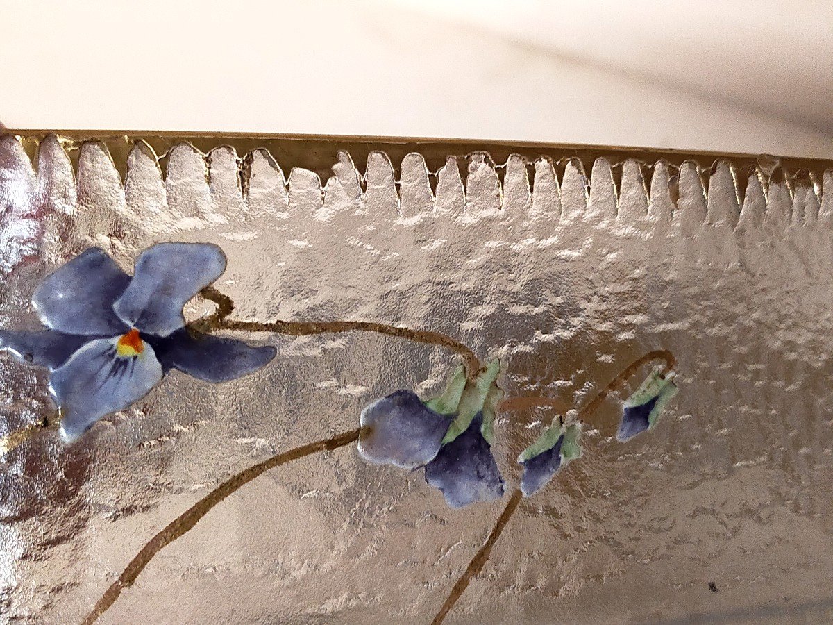 Coupe Legras Montjoye  &eacute;maill&eacute; A D&eacute;cor De Violettes (daum Gall&eacute; Ecole De Nancy)-photo-1