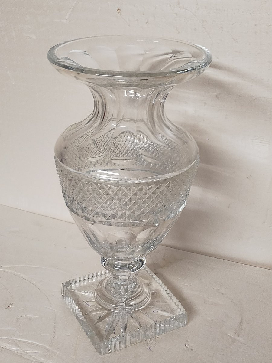 Large Saint Louis Crystal Vase -photo-1