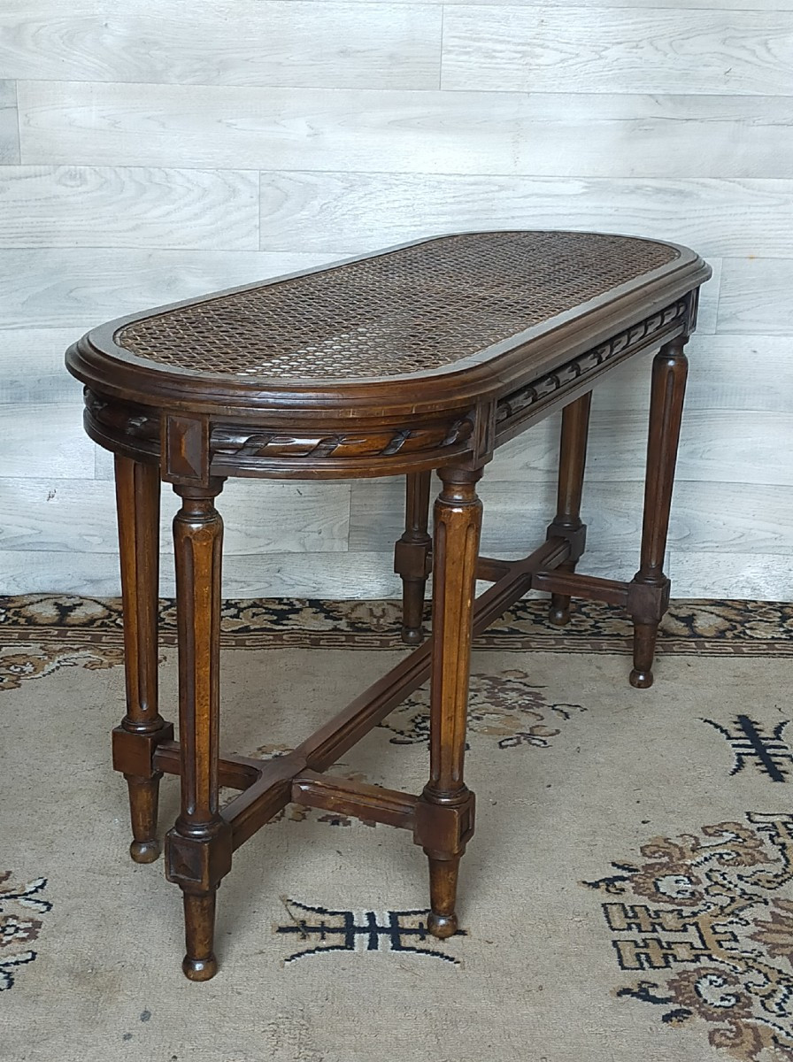 Louis XVI Style Caned Piano Bedroom Bench 