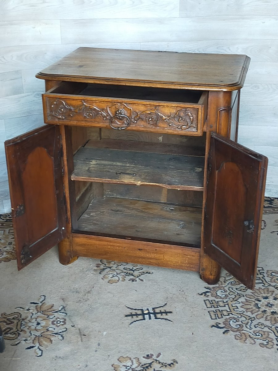 Petit Meuble Du XVII&egrave;me A Deux Portes (buffet, Commode ,confiturier)-photo-4
