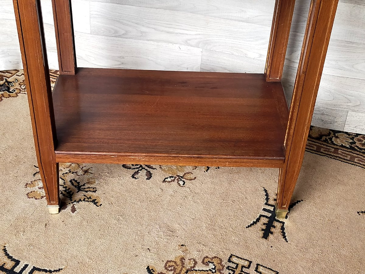 Mahogany And Bronze Console Table (serving Table, Pedestal Table, Side Table)-photo-4