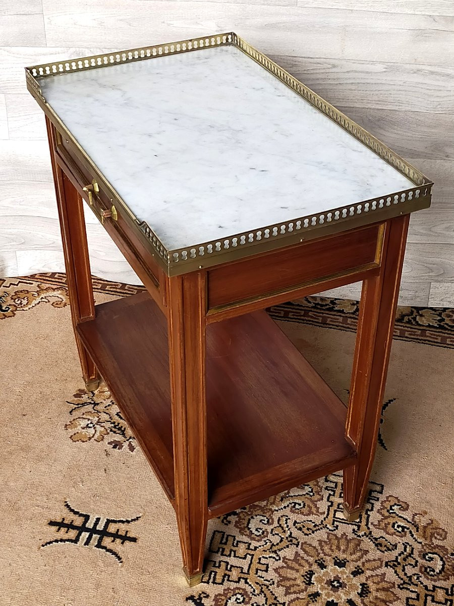 Mahogany And Bronze Console Table (serving Table, Pedestal Table, Side Table)-photo-3