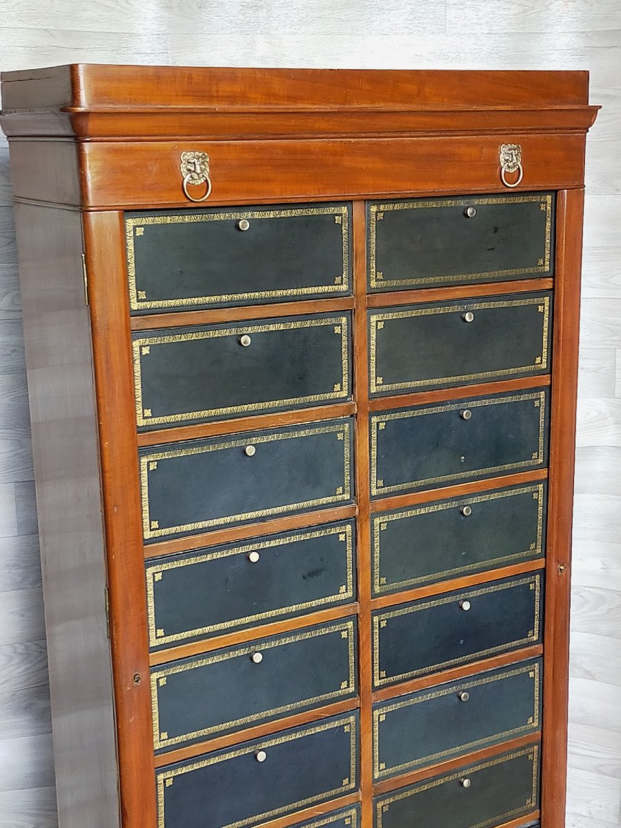 Cartonnier Acajou A Double Rangées (chiffonnier, Semainier ,commode)-photo-2