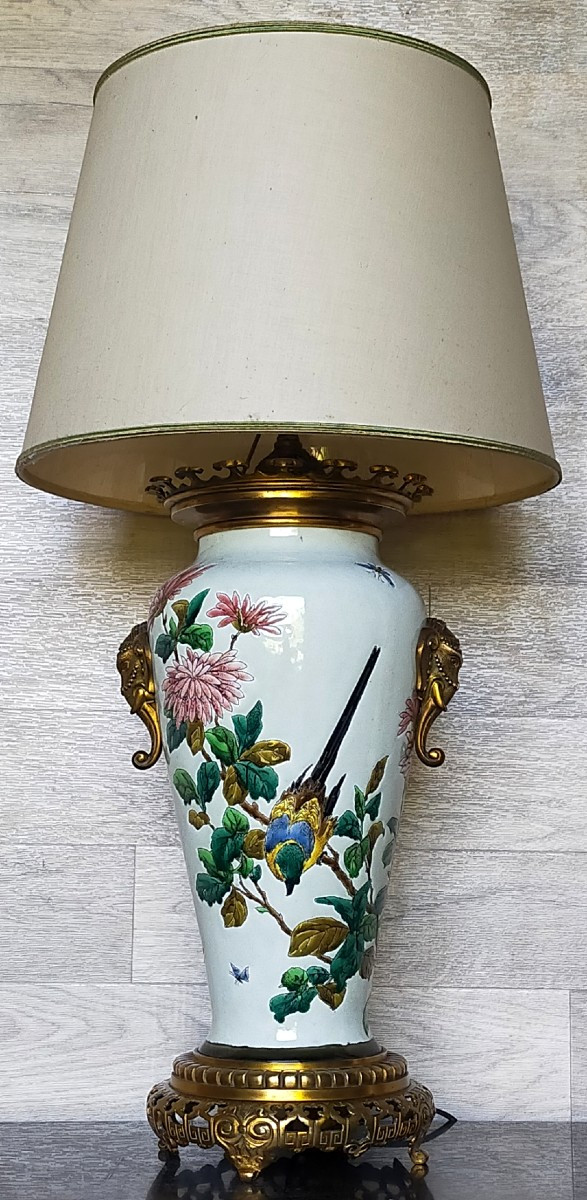Spectacular Jules Vieillard Bordeaux Lamp Asian Decor With Elephants Bronze Barbedienne 