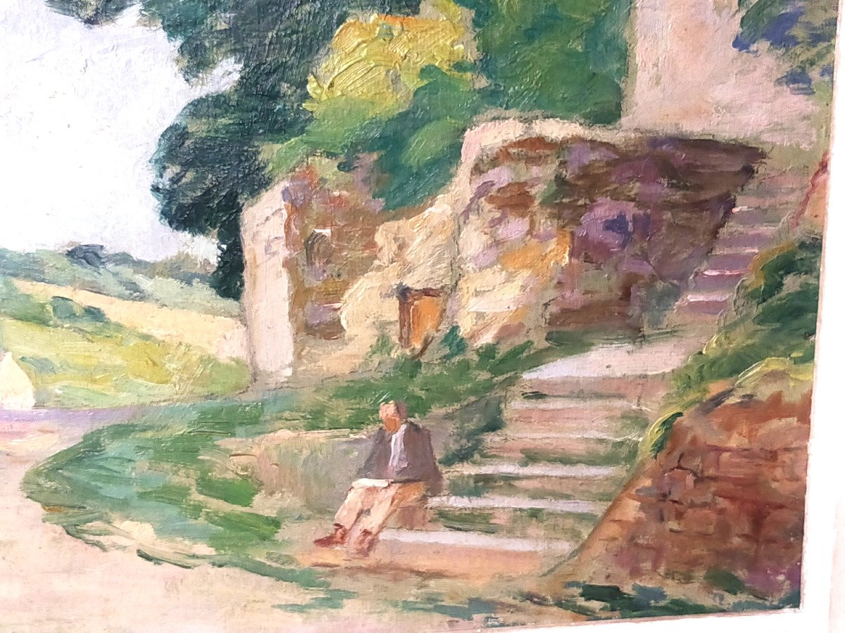 Henri Jamet (1858-1940) " La Lecture " Ecole De Crozant (gargilesse ,creuse detroy alluaud..)-photo-2