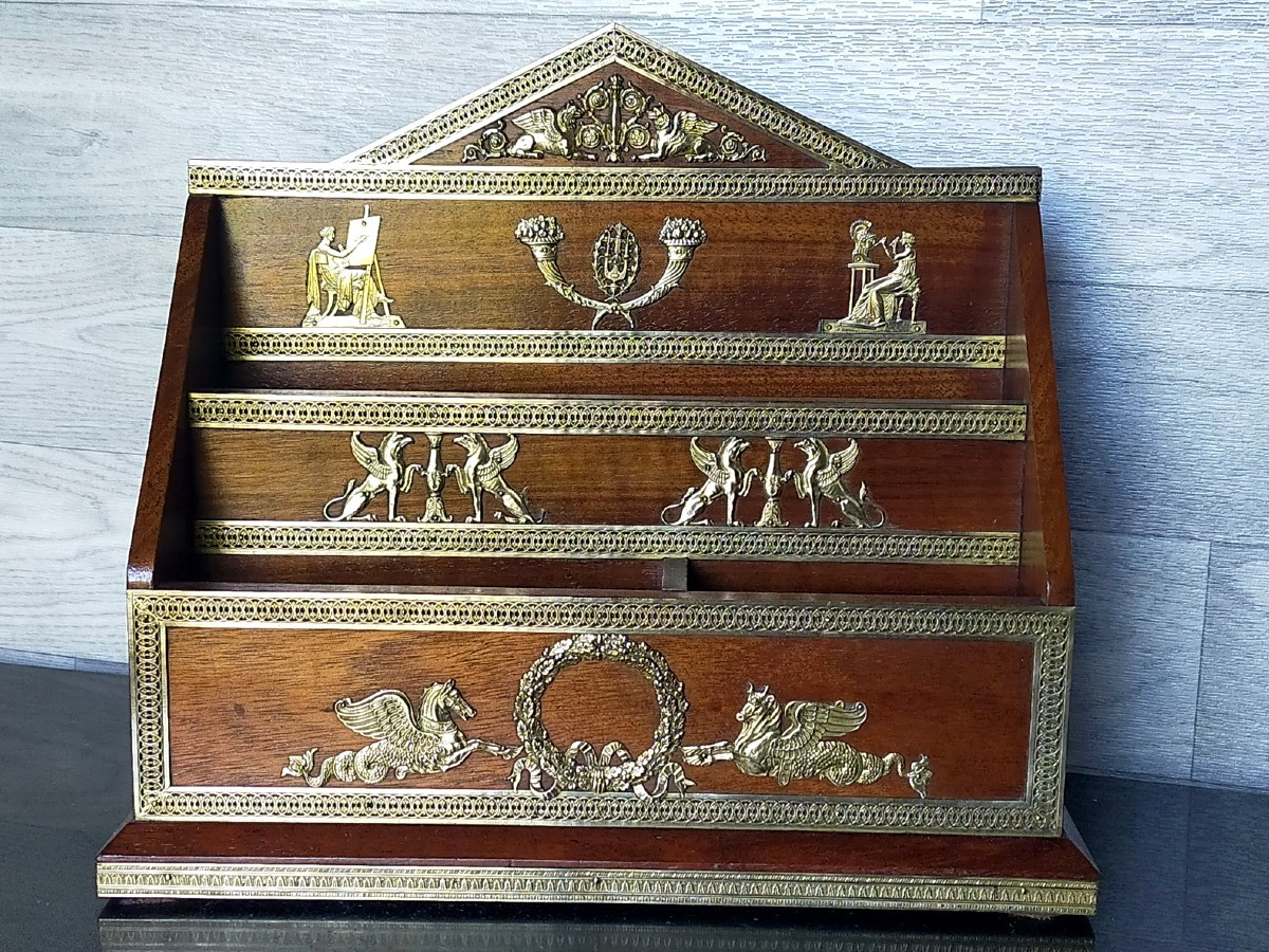 Range Courrier Décor A l'Antique En Bronze Ajouré Empire 